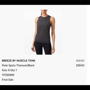 Lululemon Muscle Tank - size 6
